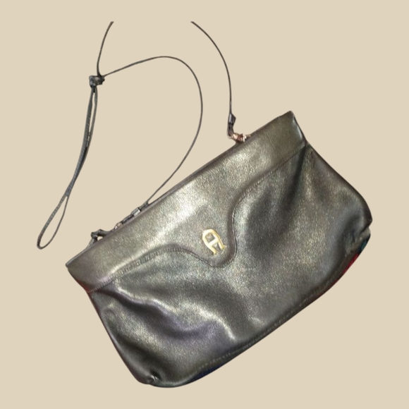 1980s Vintage Etienne Aigner Black Shoulder Bag - Picture 1 of 4